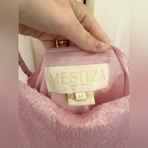 NWT Mestiza New York Margot Sequin Mini Dress Pink Balletcore Size Medium - Picture 7 of 12